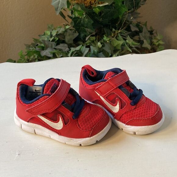 Nike Free Run 3 Slip On Red & Blue Sneakers Size 5C - Picture 4 of 12